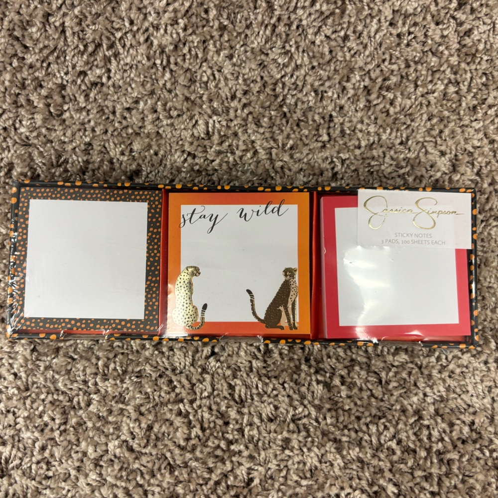 Leopard Print Sticky Notes Set